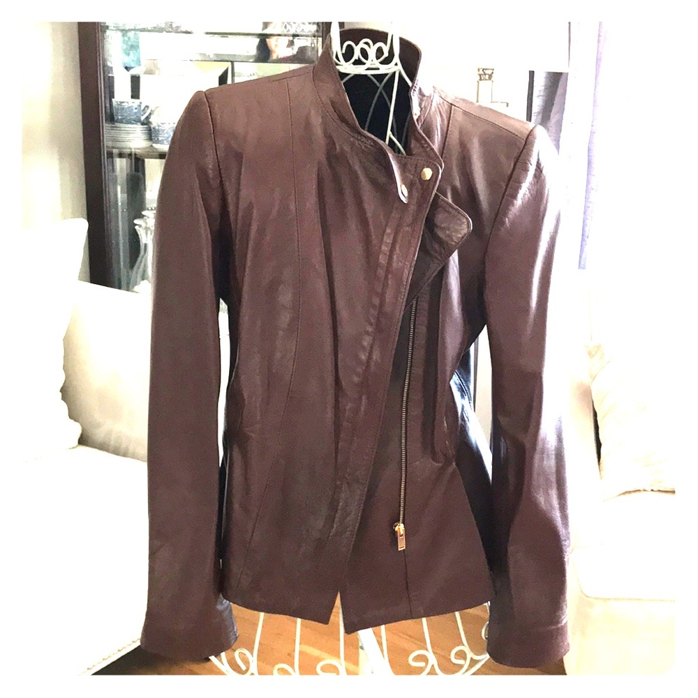 Brown (reddish) leather jacket